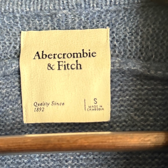 Abercrombie &Fitch Madeline Blue Crew Ribbed Knit Oversized Sweater Sz S - Picture 3 of 5